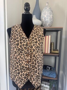 Reversible Leopard Print Vest - Size S/M